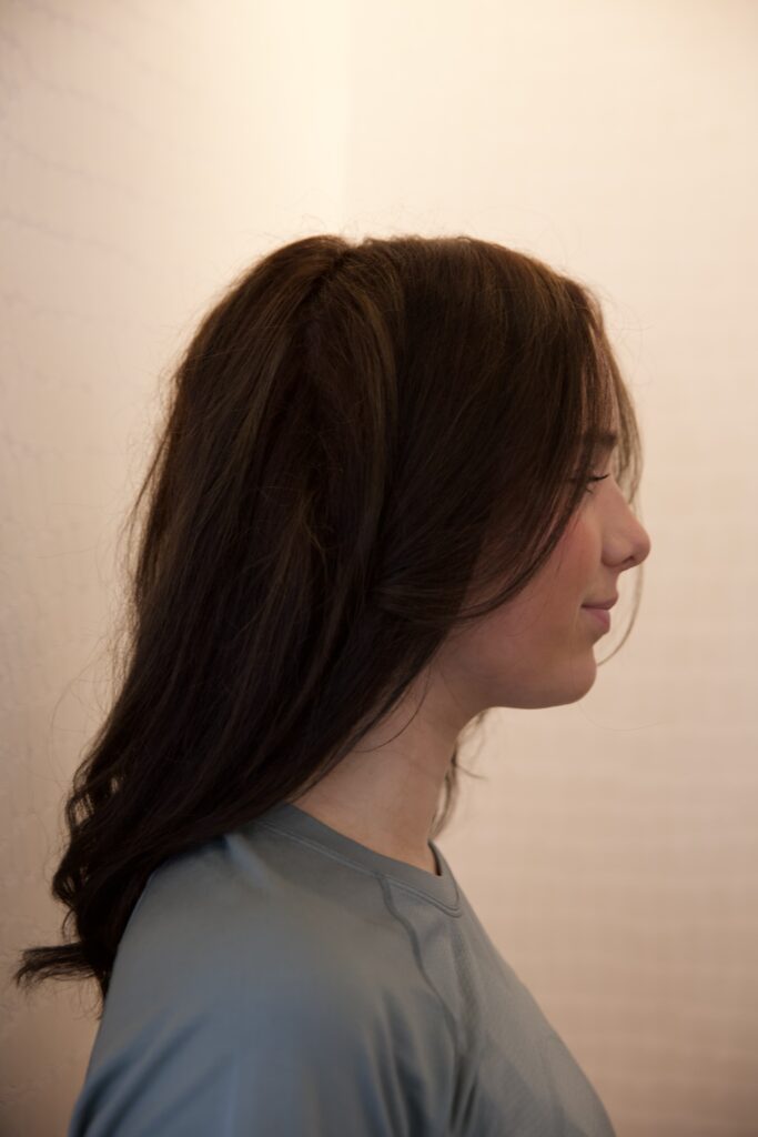 Vakkar Salon brunette dimension color with face-framing highlights, glossy finish, St. Louis